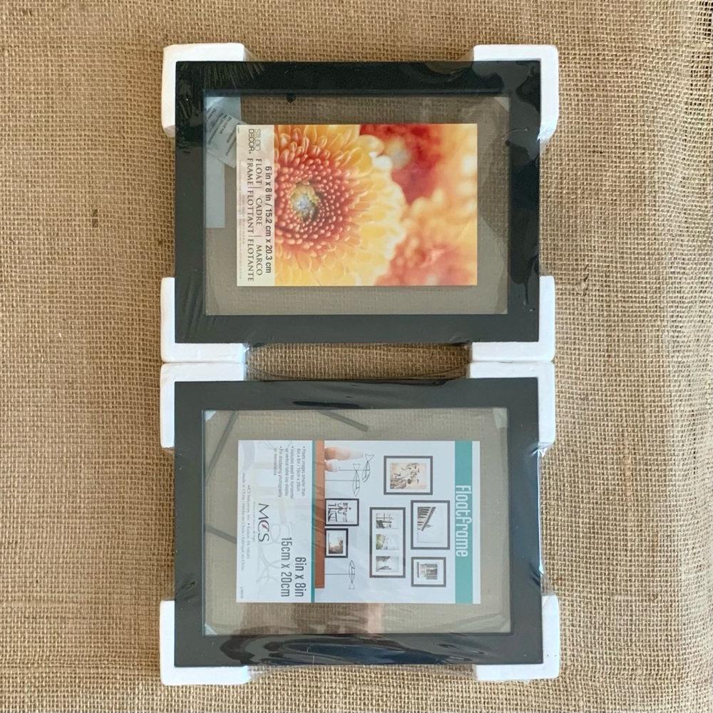 4 NWT Black Wood Floating Frames 6” x 8” for 5”x7” Pics or Smaller - Picture 10 of 10